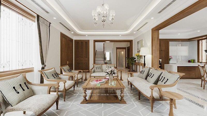Mẫu bàn trà gỗ đẹp với tông màu gỗ sáng mang đến vẻ đẹp độc đáo, giản dị nhưng đầy tinh tế