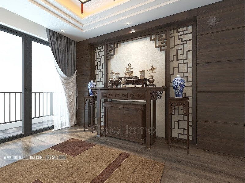 Thiết kế phòng thờ gỗ tự nhiên cao cấp khắc phục không gian hạn chế đang được nhiều khách hàng quan tâm và hướng đến